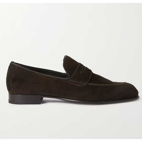 Brioni Suede Penny Loafer Derby Size UK 11 / US 12 - Brown main image 5
